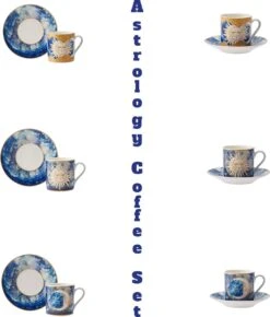 Karaca - Astrologisch Coffee Cup Set Voor 6 - Romantische Koffieliefhebbers - Espresso Mokken Set - Espresso Mok - Turkse Koffie - Valentijn Cadeau - Gift Box -Keukenproducten Winkel 1022x1200