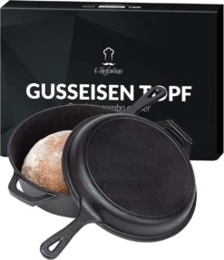 Chefarone Gietijzeren Pan - 2-in-1 Braadpan Inclusief Deksel - Geschikt Voor Alle Warmtebronnen -Keukenproducten Winkel 1034x1200