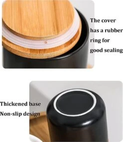 Voorraadpotten Keramiek - Suikerpot 3 Stuks - Deksel Bamboe - Luchtdict Voorraadbussen Potten - Zwart 10 Voorraadpotten Keramiek - Suikerpot 3 Stuks - Deksel Bamboe - Luchtdict Voorraadbussen Potten - Zwart -Keukenproducten Winkel 1037x1200 2