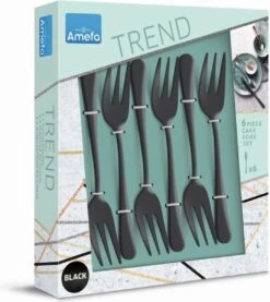 Amefa Taartvorkjes - 6 Stuks - Zwart -Keukenproducten Winkel 1071x1200