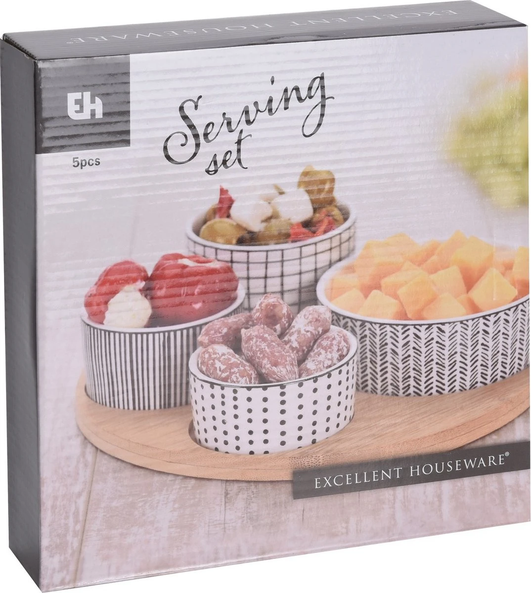 Excellent Houseware Set Van 4x Luxe Hapjes/sausjes/tapas Schaaltjes 4 Excellent Houseware Set Van 4x Luxe Hapjes/sausjes/tapas Schaaltjes - Afbeelding 2