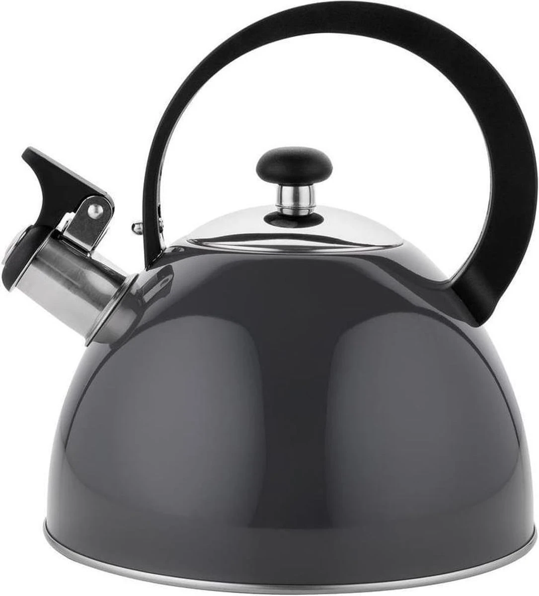 Florina Brillo Fluitketel 2,5L Voor Alle Warmtebronnen - Waterketel - Donkergrijs 3 Florina Brillo Fluitketel 2,5L Voor Alle Warmtebronnen - Waterketel - Donkergrijs