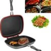 Herenthal Dubbele Grillpan - Ø 28 Cm - Koekenpan - Keramische Pan - Marmeren Coating Met Antiaanbaklaag - PFAS & PFOA Vrij - Pan - Grill - Vermindert Geur, Rook En Oliespatten - Zilver -Keukenproducten Winkel 1099x1200