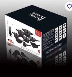 Royal Swiss® - Set Lot 33-delige - Pannenset Inductie - Steengoeden - Afneembare Handgreep - Glazen Deksel - Geschikt Voor Oven - PFAS-vrij + Keukengerei -Keukenproducten Winkel 1133x1200