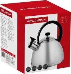 Florina Brillo Fluitketel 2,5L Voor Alle Warmtebronnen - Waterketel - Geborsteld RVS Zilver -Keukenproducten Winkel 1139x1200 1