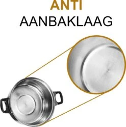 KitchenPrince 12-Delige Pannenset RVS - Pottenset - Kookpannen - Koekenpan - Steelpan - Bakpan - PFAS-Vrij - Pannenset - Pannenset Inductie - Antiaanbaklaag - Koekenpannenset -Keukenproducten Winkel 1190x1200