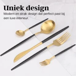 LuZana - Bestek Set Goud - 30-delig - Bestekset 6 Persoons - Goud/zwart - Bestek - Borden - Bestekset Zwart -Keukenproducten Winkel 1192x1200 10