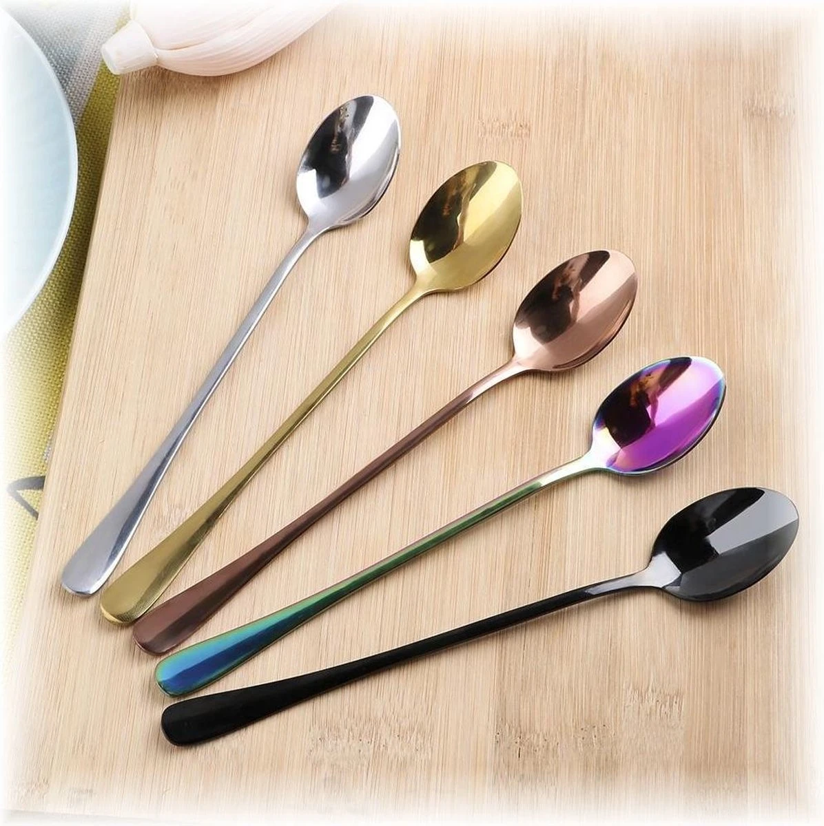 Fako Bijoux® - 6 Lange Lepels - Latte Macchiato - Longdrink - Cocktail - Dessert - IJs - Koffie - Zilver - 6 Stuks - Bewaarzakje 5 Fako Bijoux® - 6 Lange Lepels - Latte Macchiato - Longdrink - Cocktail - Dessert - IJs - Koffie - Zilver - 6 Stuks - Bewaarzakje - Afbeelding 3