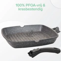 Coninx Grillpan 28CM - Steakpan - Afneembare Handgreep - PFAS-vrij - Grijs -Keukenproducten Winkel 1198x1200 13
