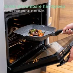 Coninx Grillpan 28CM - Steakpan - Afneembare Handgreep - PFAS-vrij - Grijs -Keukenproducten Winkel 1198x1200 14