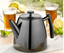 Vaja® Theepot Juliette Met Filter - Dubbelwandig -Theekan 1.0L - Glimmend Zwart -Keukenproducten Winkel 1200x1002 3