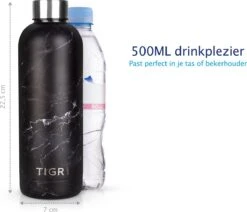 TIGR The Combo - Voordeelset Minimalist Thermosfles En Cup Warmhoudbeker - 500ml - Zwart Marmer -Keukenproducten Winkel 1200x1031 2