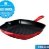Cdealsz® Grillpan Gietijzer - Inductie - Rood - 28 Cm -Keukenproducten Winkel 1200x1040