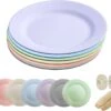 Onbreekbare Borden Van 25 Cm, 6-delige Set, Herbruikbare Platte Borden Met Luffas-afwasborstels, Eetborden, Kunststof, Licht Voor Feestjes, Kamperen, BBQ/pizza, Magnetronbestendig, Vaatwasmachinebestendig, BPA-vrij (veelkleurig) -Keukenproducten Winkel 1200x1045 1