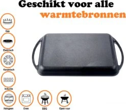 Kicinn Grillplaat - Gietijzer - Geëmailleerd - Incl. Accessoires - Ø 33 X 21.8 Cm (LxB) -Keukenproducten Winkel 1200x1045