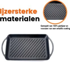 Kicinn Grillplaat - Gietijzer - Geëmailleerd - Incl. Accessoires - Ø 33 X 21.8 Cm (LxB) -Keukenproducten Winkel 1200x1050