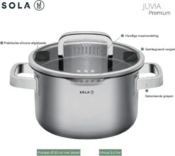 Sola Pannenset Juvia - 4 Delig - Ø 16,16,18,20 Cm - Zilver - RVS - Sandwichbodem 31 Sola Pannenset Juvia - 4 Delig - Ø 16,16,18,20 Cm - Zilver - RVS - Sandwichbodem -Keukenproducten Winkel 1200x1069