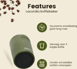 LaCardia Koffiebeker To Go Premium Groen – Thermosbeker – Theebeker – 380ML – Herbruikbaar -Keukenproducten Winkel 1200x1090 1