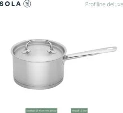 Sola Steelpan Profiline Deluxe - Ø 16 Cm - Zilver - RVS - Sandwichbodem -Keukenproducten Winkel 1200x1108 1