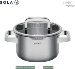 Sola Pannenset Juvia - 4 Delig - Ø 16,16,18,20 Cm - Zilver - RVS - Sandwichbodem 32 Sola Pannenset Juvia - 4 Delig - Ø 16,16,18,20 Cm - Zilver - RVS - Sandwichbodem -Keukenproducten Winkel 1200x1110