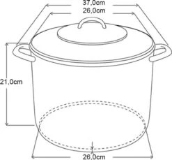 Michelino RVS Soeppan - 10 Liter - Vaatwasserbestendigd - Zilver -Keukenproducten Winkel 1200x1111