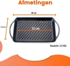 Kicinn Grillplaat - Gietijzer - Geëmailleerd - Incl. Accessoires - Ø 33 X 21.8 Cm (LxB) -Keukenproducten Winkel 1200x1127 3