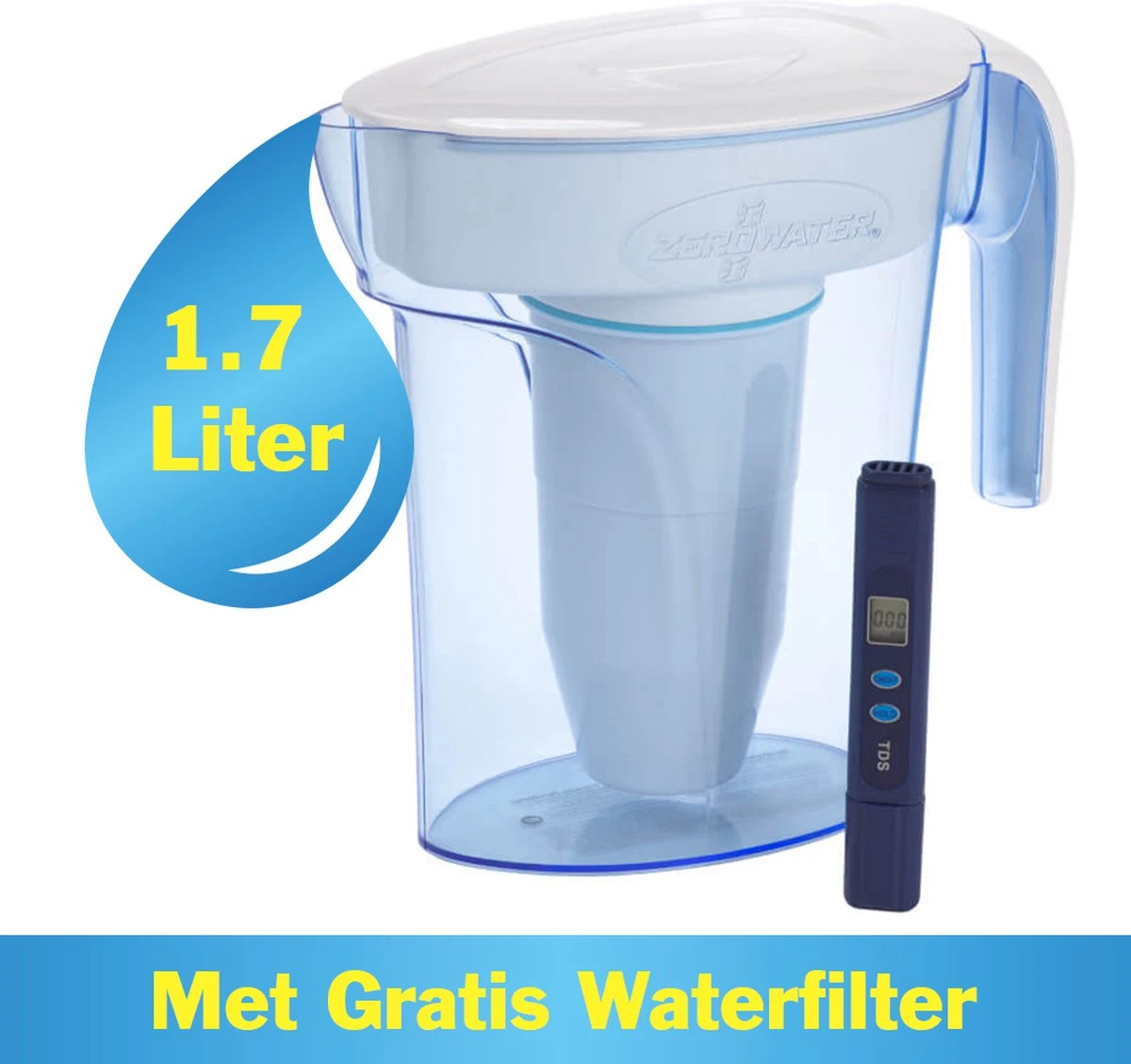 ZeroWater Waterkan - Met -TDS Meter - 1,7 L 3 ZeroWater Waterkan - Met -TDS Meter - 1,7 L