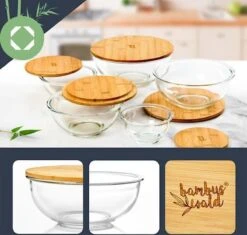 Klarstein Glazen Serveerschaal Met Bamboe Deksel - Afwasmachinebestendig - Veelzijdig Inzetbaar -Keukenproducten Winkel 1200x1144 2