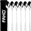 Fako Bijoux® - 6 Lange Lepels - Latte Macchiato - Longdrink - Cocktail - Dessert - IJs - Koffie - Zilver - 6 Stuks - Bewaarzakje -Keukenproducten Winkel 1200x1145 2