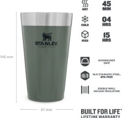 Stanley The Stacking Beer Pint 0,47l - Beker - Hammertone Green -Keukenproducten Winkel 1200x1165 2
