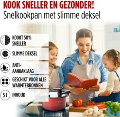 Rosmarino - Snelkookpan Met Glazen Deksel - Zwart - Ø24cm - 5 Liter - 100% PFAS & PFOA Vrij - Aluminium - Pressure Cooker - Non-stick Minerale Coating - Ergonomische Handgrepen - Geschikt Voor Alle Warmtebronnen 24 Rosmarino - Snelkookpan Met Glazen Deksel - Zwart - Ø24cm - 5 Liter - 100% PFAS & PFOA Vrij - Aluminium - Pressure Cooker - Non-stick Minerale Coating - Ergonomische Handgrepen - Geschikt Voor Alle Warmtebronnen -Keukenproducten Winkel 1200x1170 2
