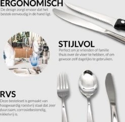 Master Knives 6 Persoons Bestekset (36-delig) - Lepels, Messen, Vorken & Steakmessen - Vaatwasserbestendig - Zilver / RVS -Keukenproducten Winkel 1200x1170 3
