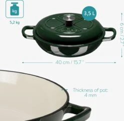 Navaris Gietijzeren Stoofpan Met Deksel- 3,5 Liter Gietijzeren Ovenschaal Van Email - Geschikt Voor Alle Warmtebronnen - Groen 11 Navaris Gietijzeren Stoofpan Met Deksel- 3,5 Liter Gietijzeren Ovenschaal Van Email - Geschikt Voor Alle Warmtebronnen - Groen -Keukenproducten Winkel 1200x1171 1