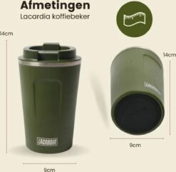 LaCardia Koffiebeker To Go Premium Groen – Thermosbeker – Theebeker – 380ML – Herbruikbaar -Keukenproducten Winkel 1200x1171 5