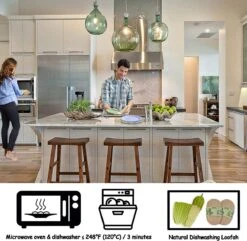 Onbreekbare Borden Van 25 Cm, 6-delige Set, Herbruikbare Platte Borden Met Luffas-afwasborstels, Eetborden, Kunststof, Licht Voor Feestjes, Kamperen, BBQ/pizza, Magnetronbestendig, Vaatwasmachinebestendig, BPA-vrij (veelkleurig) -Keukenproducten Winkel 1200x1171 6