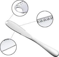 Merkloos Zilverkleurige 3-delige Botermessen Set - Roestvrijstaal - Messenset Voor De Boter - 3 X 20,8 X 1,6 Cm -Keukenproducten Winkel 1200x1172 3