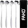 Fako Bijoux® - 4 Lange Lepels Bloem Motief - Latte Macchiato - Longdrink - Cocktail - Dessert - IJs - Koffie - Zilver - 4 Stuks - Bewaarzakje -Keukenproducten Winkel 1200x1173 3