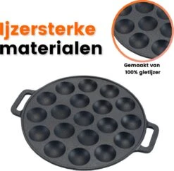 Poffertjespan - Gietijzer - Ø 24 Cm - Poffertjesmaker - 19 Poffertjes - Poffertjespan Inductie 12 Poffertjespan - Gietijzer - Ø 24 Cm - Poffertjesmaker - 19 Poffertjes - Poffertjespan Inductie -Keukenproducten Winkel 1200x1177