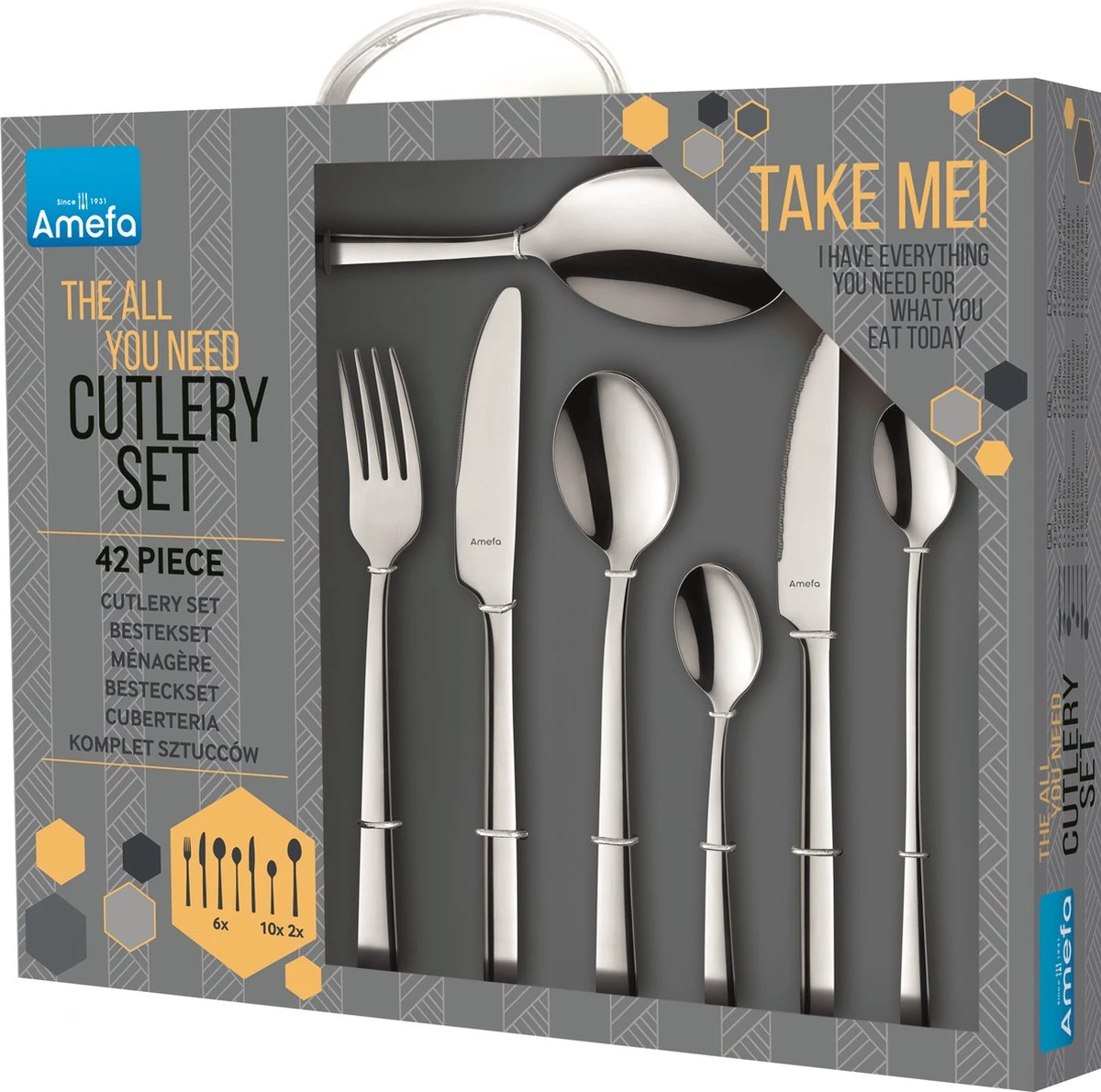 Amefa Manille - 42 Delige All You Need Bestekset - 6 Personen - Zilver - Complete Set Bestek 3 Amefa Manille - 42 Delige All You Need Bestekset - 6 Personen - Zilver - Complete Set Bestek