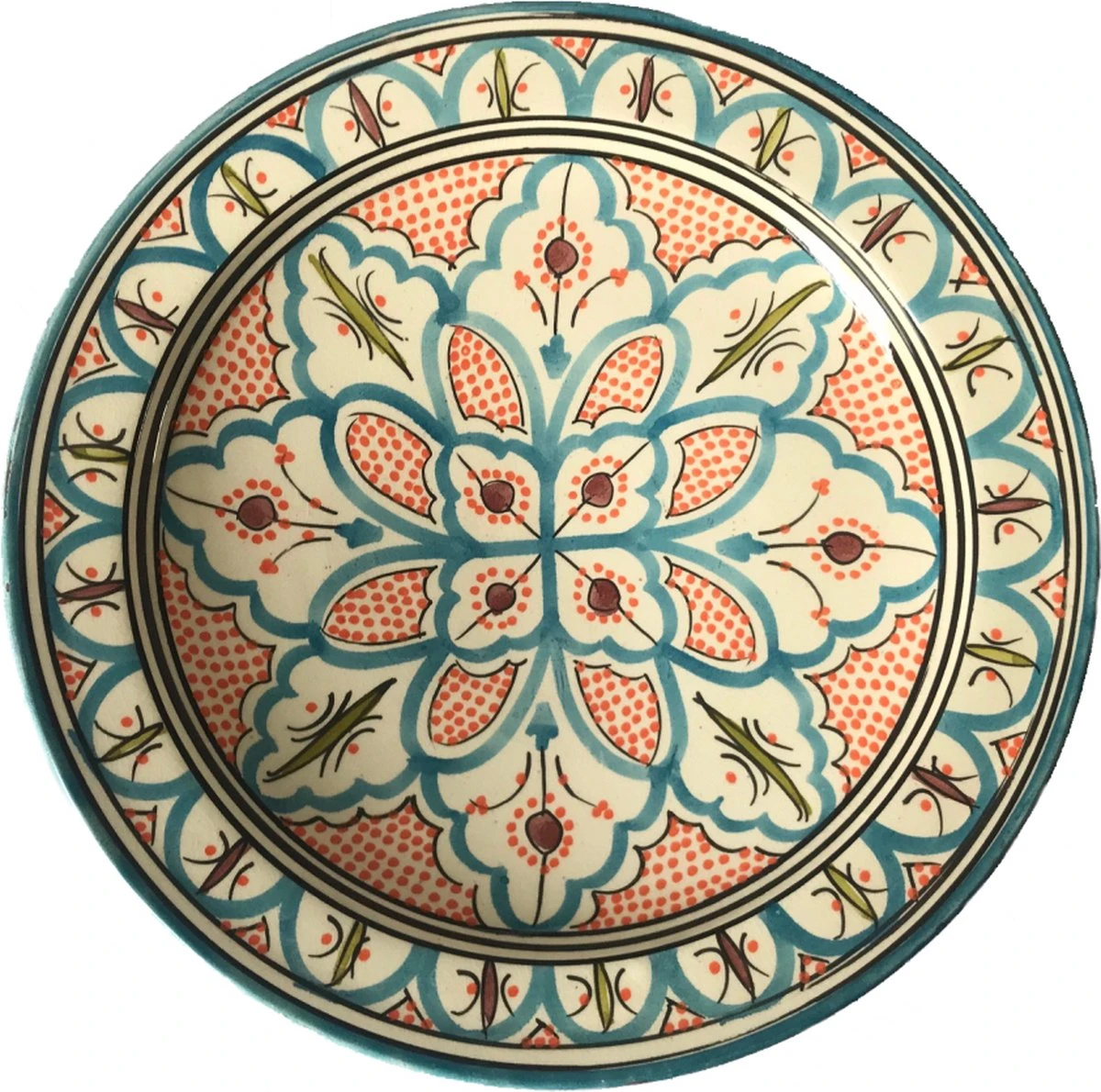 Marokkaanse Schaal | Handgemaakt | 35 Cm | Serveerschaal 3 Marokkaanse Schaal | Handgemaakt | 35 Cm | Serveerschaal