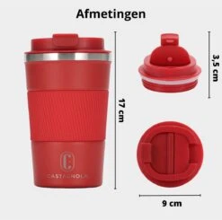 Castagnola Design RVS Koffiebeker To Go - Rood - 380ml - Thermosbeker - Theebeker -Keukenproducten Winkel 1200x1191 11