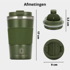 Castagnola Design RVS Koffiebeker To Go - Groen - 380ml - Thermosbeker - Theebeker -Keukenproducten Winkel 1200x1191 12