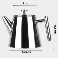 Castagnola Theepot Met Filter – Theekan – Theepot Dubbelwandig – Theepot Roestvrijstaal – Hoogwaardig RVS – 1 Liter – 5 Kopjes Thee – Zilver Glans 14 Castagnola Theepot Met Filter – Theekan – Theepot Dubbelwandig – Theepot Roestvrijstaal – Hoogwaardig RVS – 1 Liter – 5 Kopjes Thee – Zilver Glans -Keukenproducten Winkel 1200x1195 12