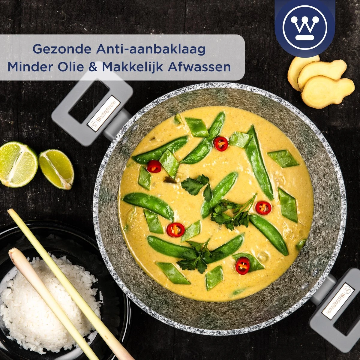 Westinghouse Kookpan/Braadpan Inductie - Ø 28 Cm - Grijs Graniet - Met Deksel - PFOA Vrij 10 Westinghouse Kookpan/Braadpan Inductie - Ø 28 Cm - Grijs Graniet - Met Deksel - PFOA Vrij - Afbeelding 8