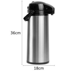 Basic Thermoskan Met Pomp - 1,8 Liter - RVS - Vaatwasserbestendig