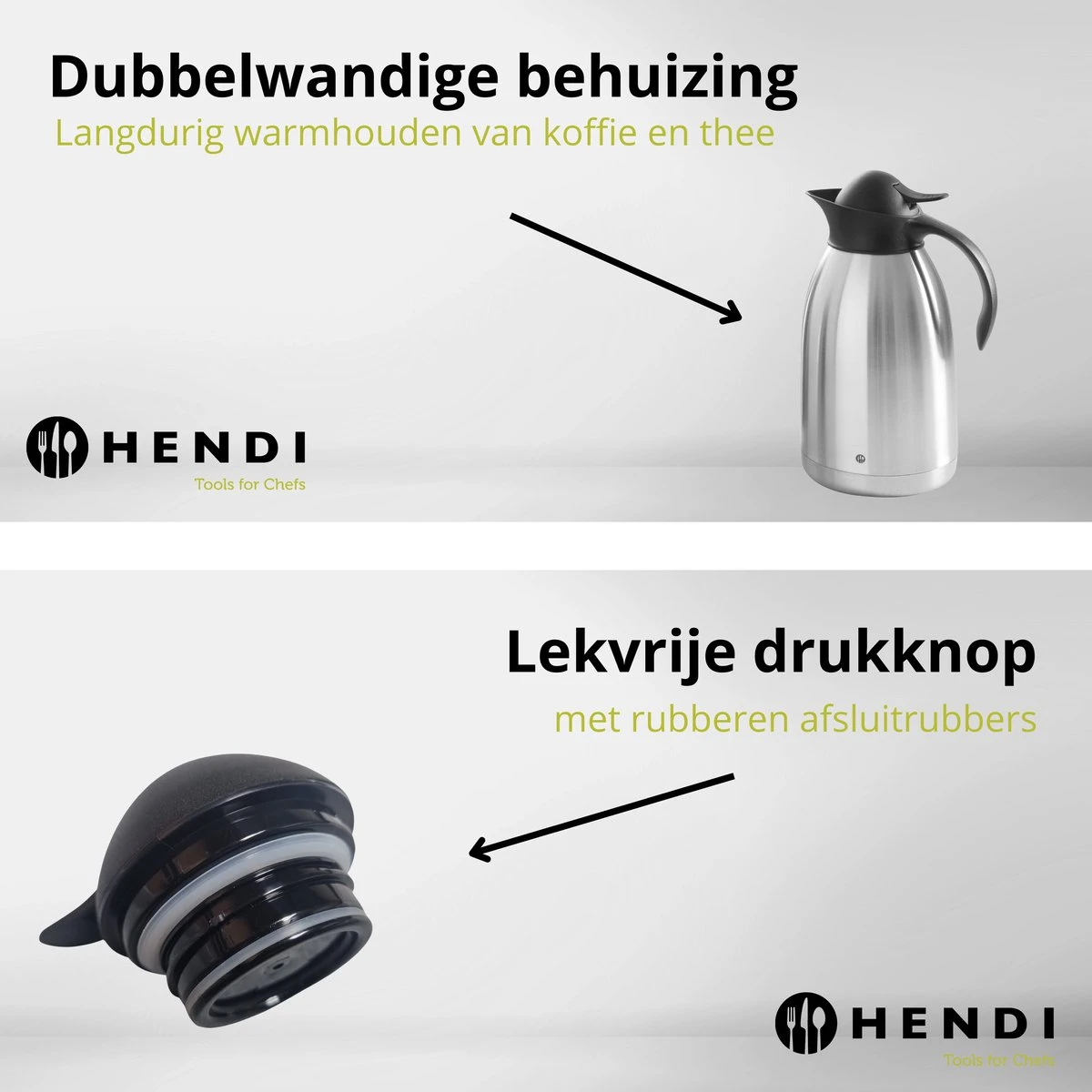 Hendi Thermoskan 2 Liter - Isoleerkan Met Drukknop - Zwart - Ø14,5x(H)26cm 4 Hendi Thermoskan 2 Liter - Isoleerkan Met Drukknop - Zwart - Ø14,5x(H)26cm - Afbeelding 2