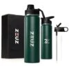 ZEUZ® Premium RVS Thermosfles & Drinkfles – Waterfles Met Rietje - BPA Vrij – 700 Ml - Mat Groen -Keukenproducten Winkel 1200x1200 1144
