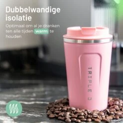Triple J® Koffiebeker To Go - Thermosbeker - BPA & Lekvrij - 380ml - Roze -Keukenproducten Winkel 1200x1200 1180
