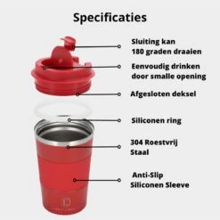Castagnola Design RVS Koffiebeker To Go - Rood - 380ml - Thermosbeker - Theebeker -Keukenproducten Winkel 1200x1200 1228