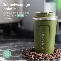 Triple J® Koffiebeker To Go - Thermosbeker - BPA & Lekvrij - 380ml - Groen -Keukenproducten Winkel 1200x1200 1252